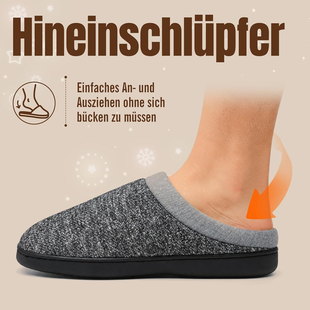 Mishansha Herren Damen Warme Hausschuhe Winter Memory Foam Plüsch Pantoffeln Rutschfest Slippers,Gr.