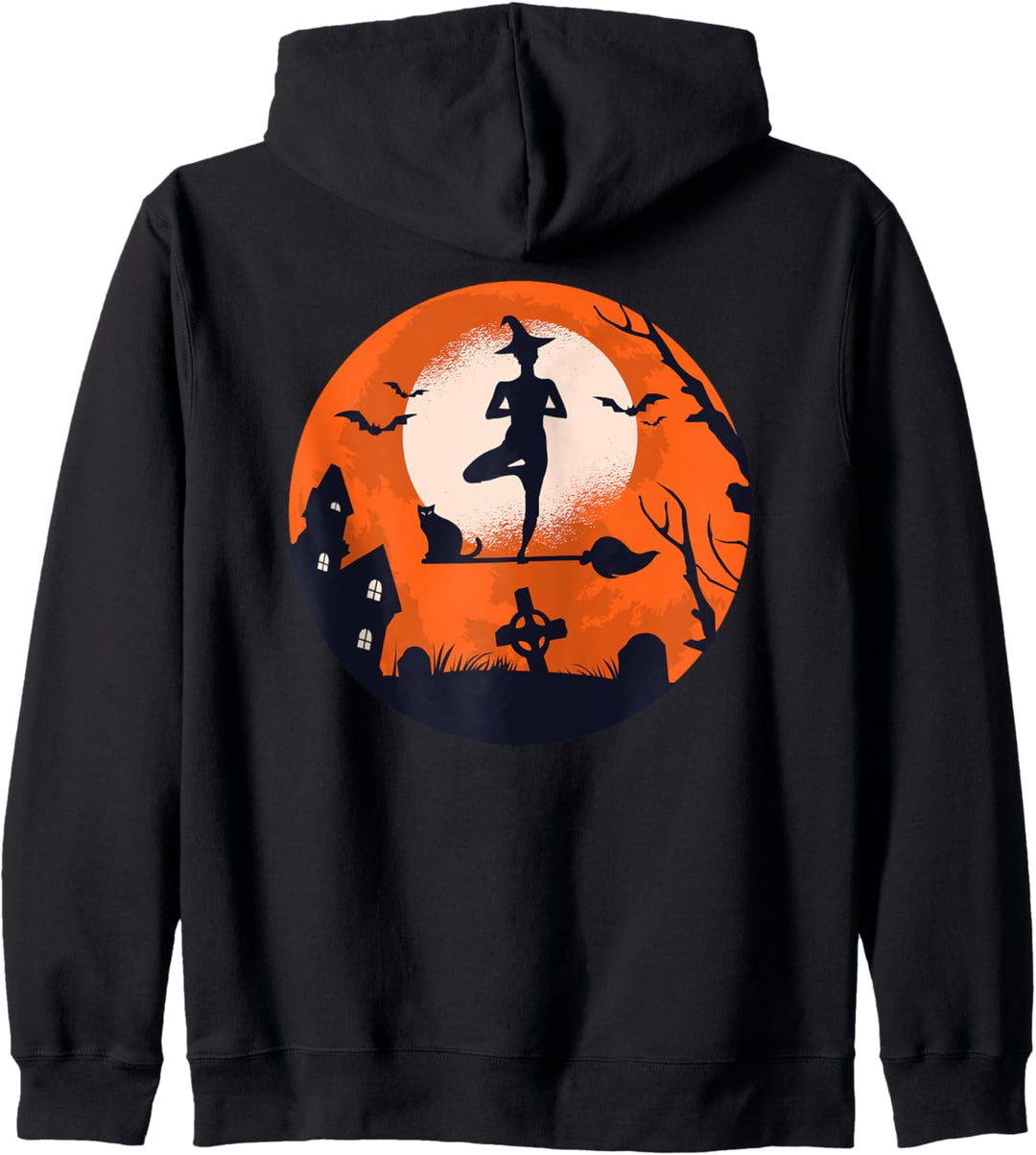Halloween Yoga Hexe Katze Kapuzenjacke