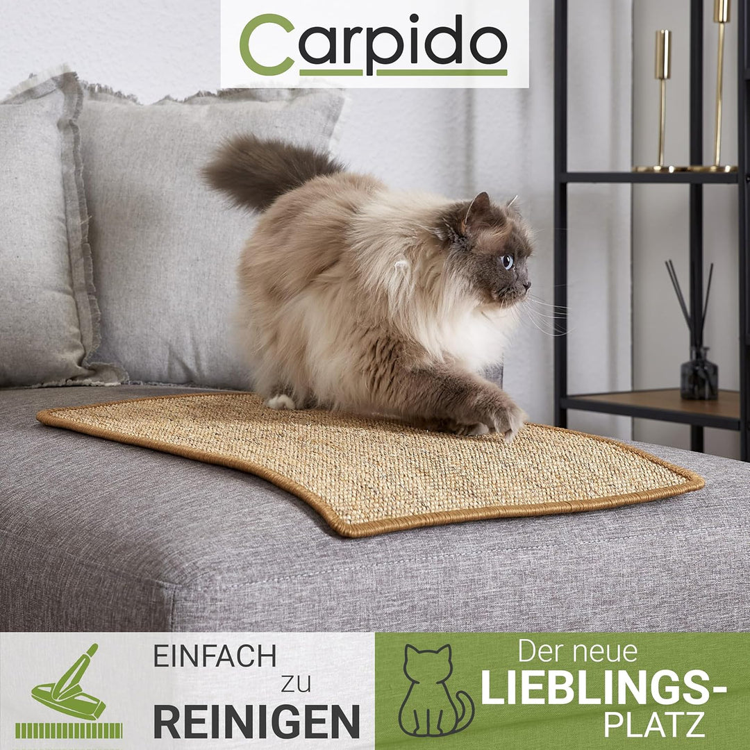 Natürliche Katzenkratzmatte Braun 140x200 cm - Sisal Kratzmatte für Katzen - Robuster Kratzteppich f