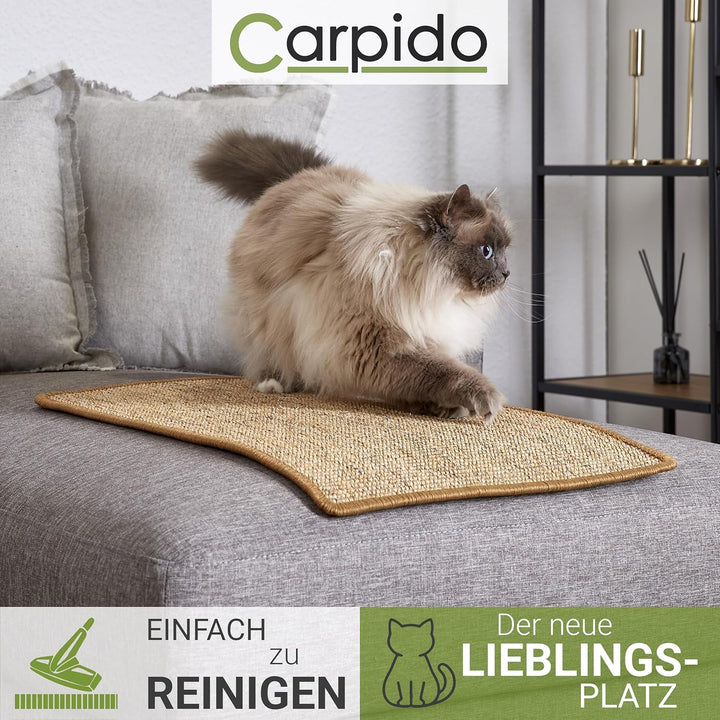 Natürliche Katzenkratzmatte Braun 140x200 cm - Sisal Kratzmatte für Katzen - Robuster Kratzteppich f