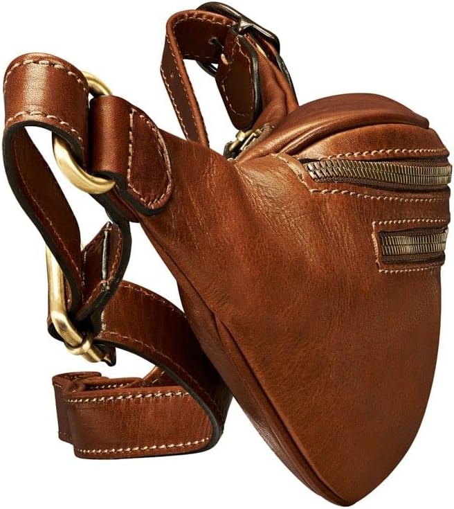 Maxwell-Scott Italienische Herren Leder Bauchtasche Centolla in Cognac Braun, Cognac Braun