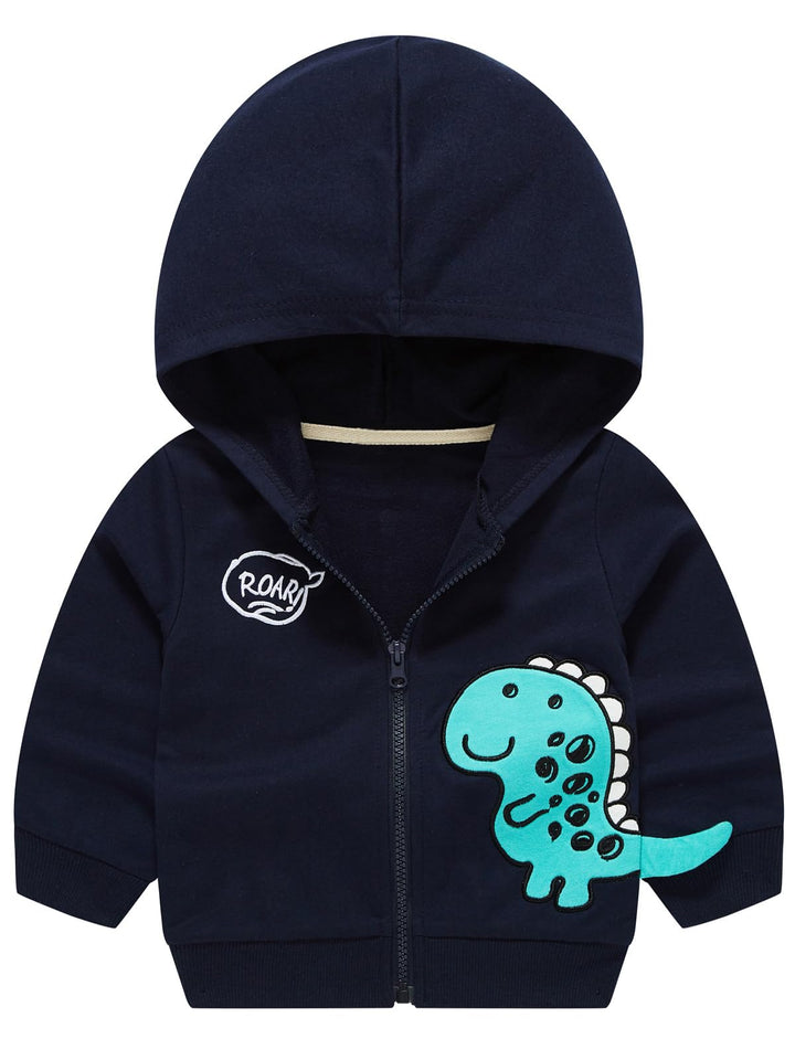 Alleen Jungen Sweatjacke Hoodie Langarm Baumwolle Kinder Pullover Dino Kapuzenpullover Jacke mit Kap