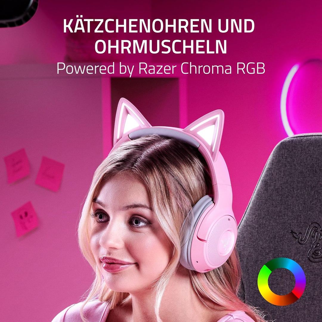 Razer Kraken Kitty V2 BT - Wireless Bluetooth RGB Headset with Kitty Ears (Kitty Ears and Earcups, B
