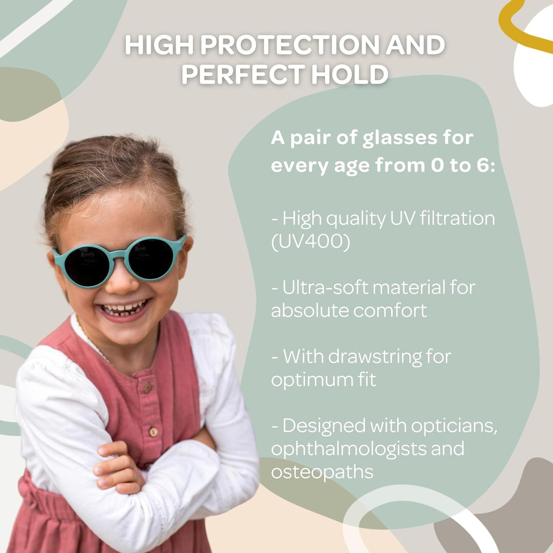 BÉABA, Sonnenbrille für Babys von 0 bis 9 Monaten, 100% UV-Schutz – KAT. 4, Seitenschutz, optimaler