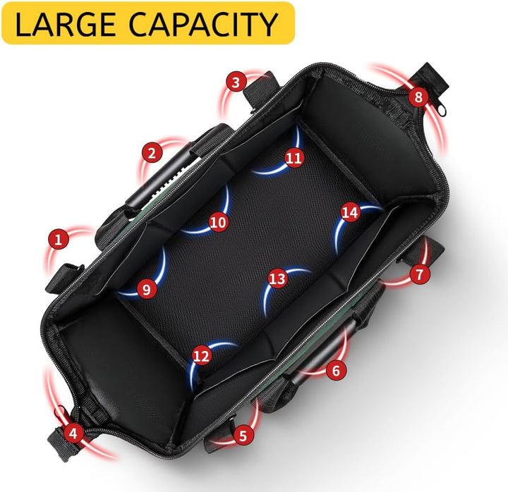WINHUNT Elektriker Werkzeugtasche Wasserdicht, Profi Werkzeugtasche mit weit geöffnetem Fach & gross