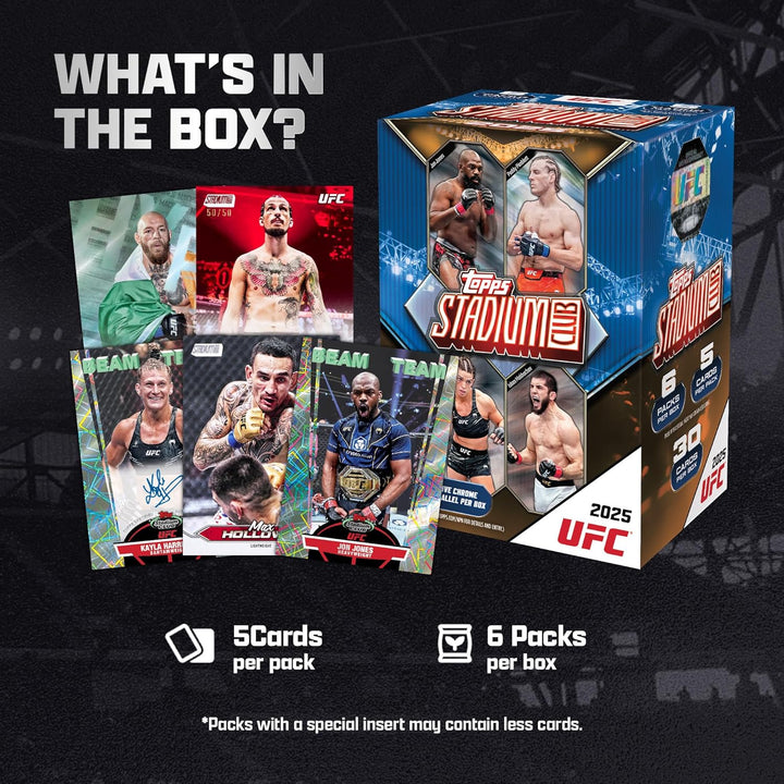 2025 Topps Stadium Club, UFC, werksseitig versiegelt, Vorteilsbox
