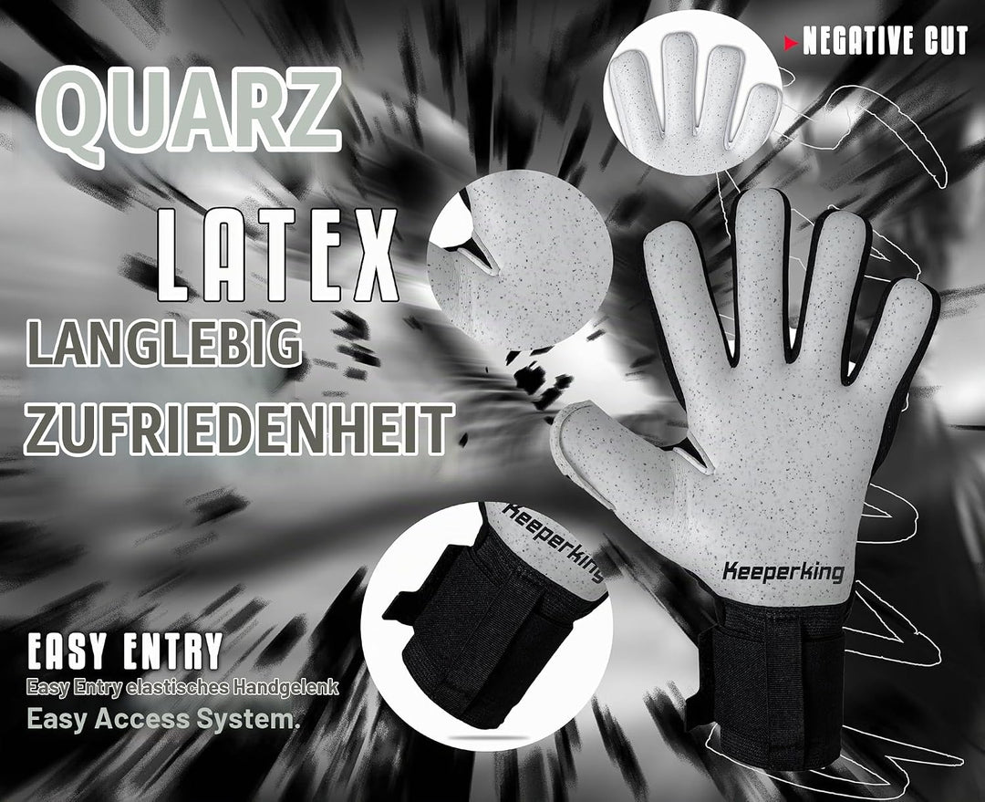 Keeperking Torwarthandschuhe für Erwachsene Fussballhandschuhe Herren Innennaht Profi Premier Grip 4
