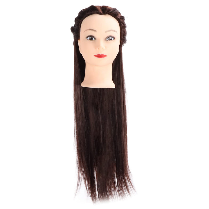 Bonbela Haar Schaufensterpuppen Kopfhaarstyling Kopf Haar Übung Kopf mit Hohen Synthetischen Geraden