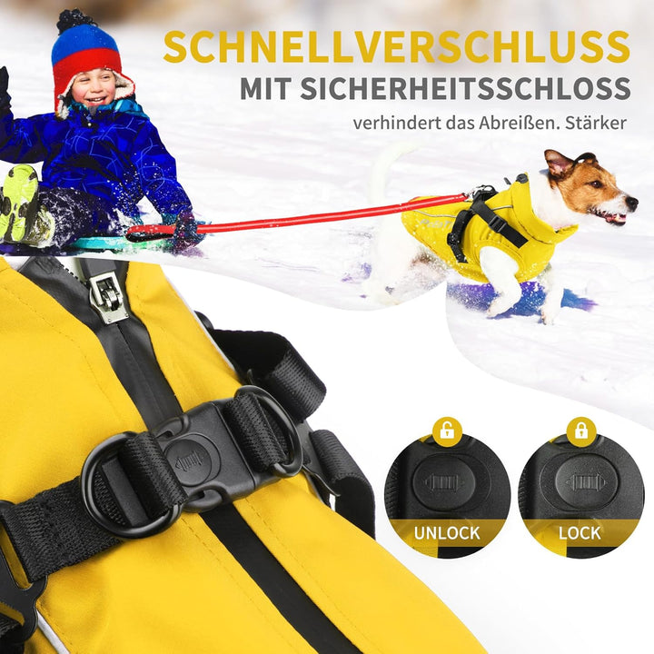 PcEoTllar Wasserdichter Hundemantel für kleine Hunde, warme reflektierende Jacke mit Geschirr für de