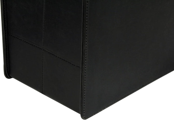 HofferRuffer Zeitungskorb aus Leder mit Griff, Zusammenklappbarer Zeitschriftenkorb Ständer 35 x 19