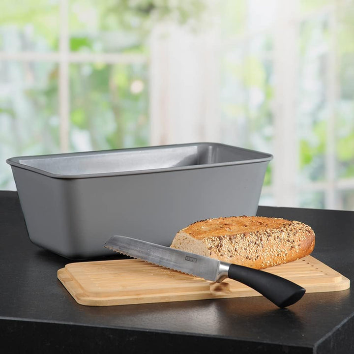 Kesper | Brotbox, Material: Kunststoff, Bambus, Masse: B: 35 x H: 14 x T: 20 cm, Farbe: Grau, Braun