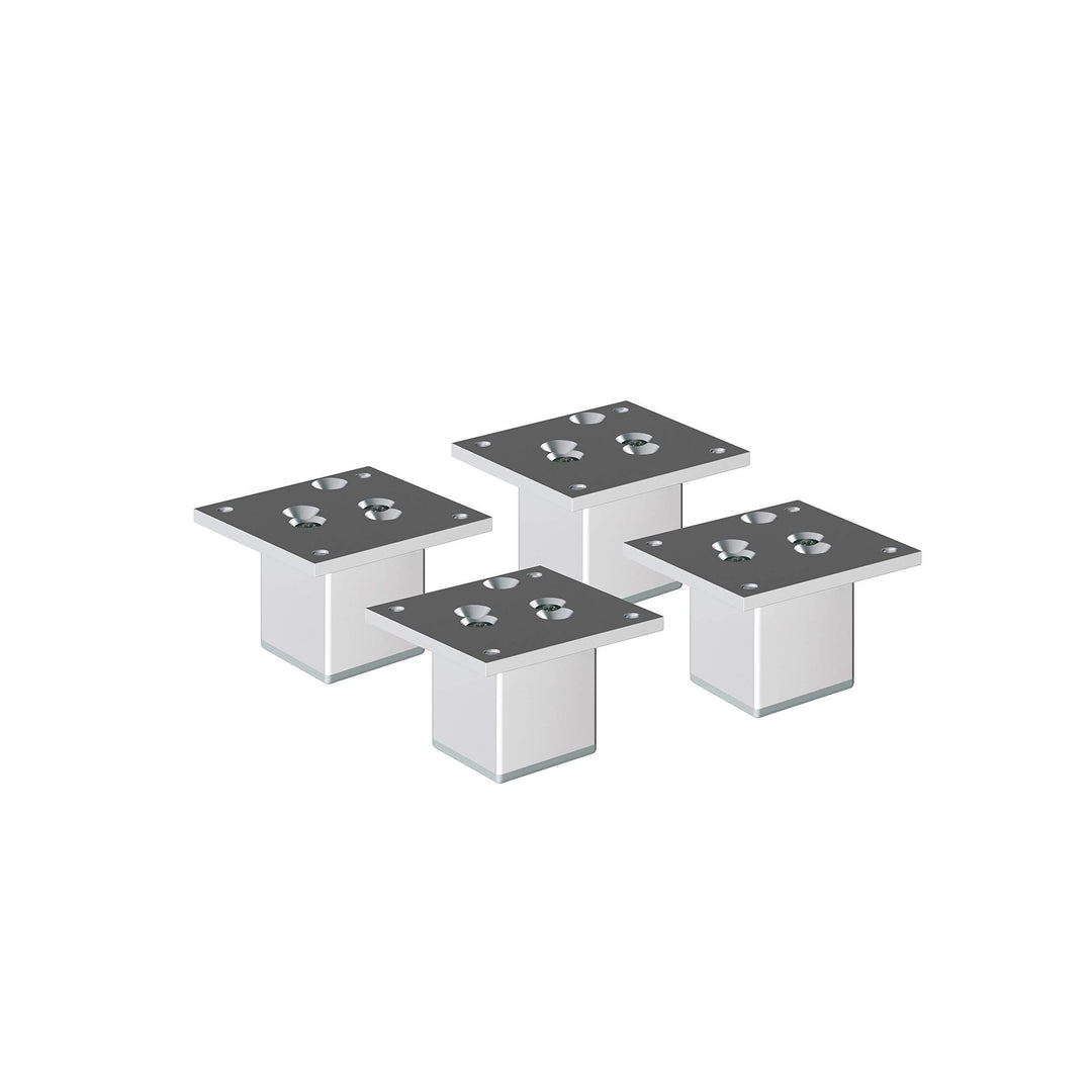 sossai® Exklusiv - Aluminium Möbelfüsse | E4MF-N | 4er Set | Höhe: 80mm | Farbe: Aluminium 4 Stück,