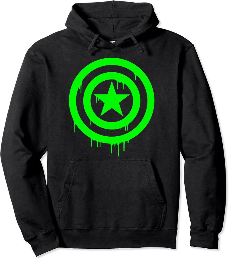 Marvel Captain America Shield Dripping Green Ooze Pullover Hoodie