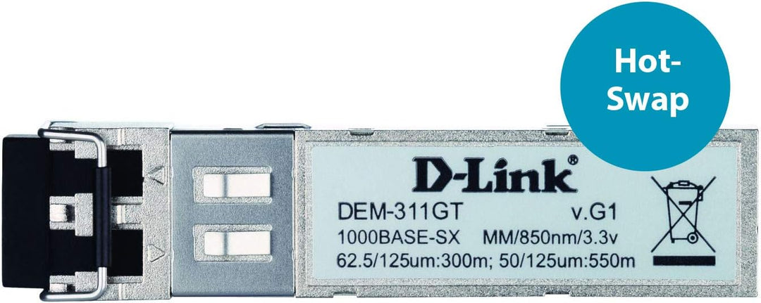D-Link DEM-311GT 1-Port GBIC für 1000Base SX (LC-Duplex) Multi-Modus-Transceiver