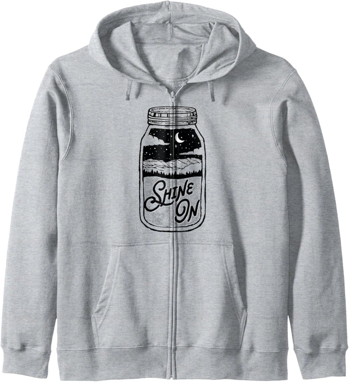 Shine On! Moonshine Lover Jar Design Moon & Mountains Kapuzenjacke