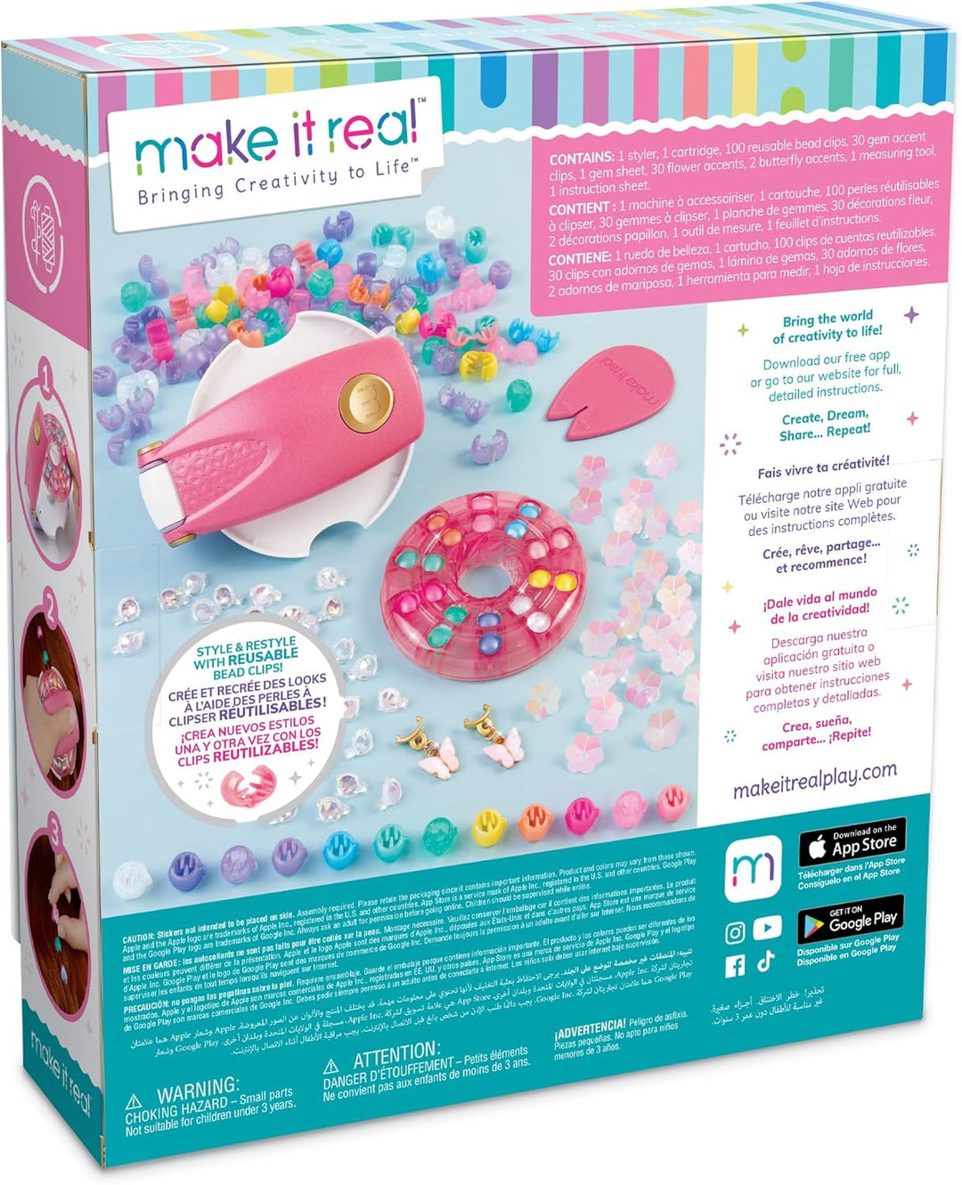 Make It Real Kreatives Haar-Set | Geschenk für Mädchen 8 Jahre | Haar-Accessoires für Mädchen mit Pe