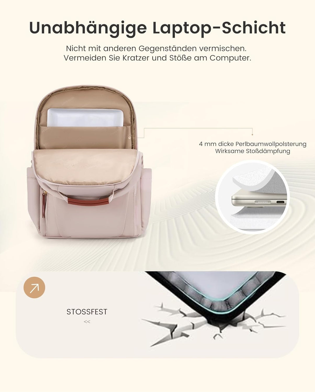 LOVEVOOK Laptop Rucksack Damen, Wasserdicht 17 Zoll Arbeitsrucksack Schulrucksack Teenager für Gross