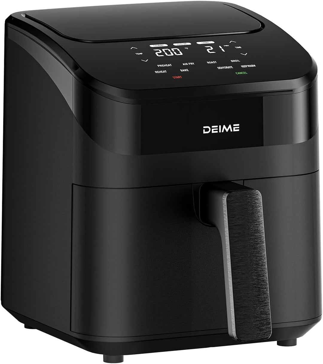 DEIME Heissluftfritteuse, 4,3 l, 8-in-1-Luftfritteuse, digital, platzsparend, kompakt, Backen, Aufwä