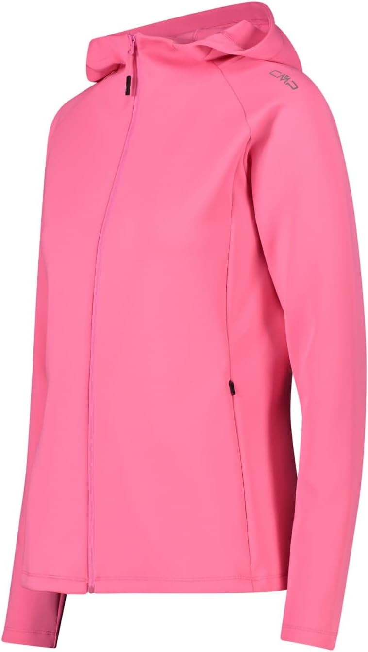 CMP Sweatjacke mit durchgehendem Reissverschluss und Kapuze für Damen Rosa 42, Rosa 42