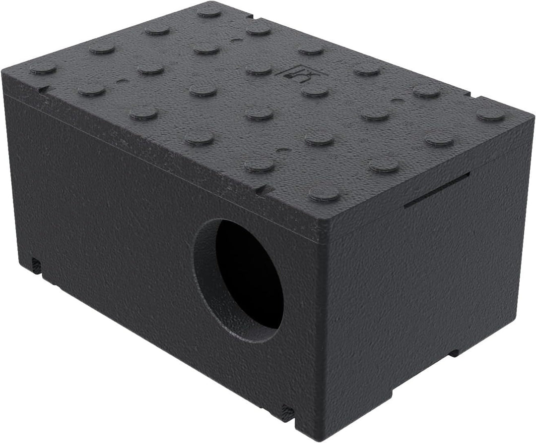 QLS Wetterfestes Katzenhaus aus Styropor – 60x40 cm isoliertes Schutzhäuschen Schwarz