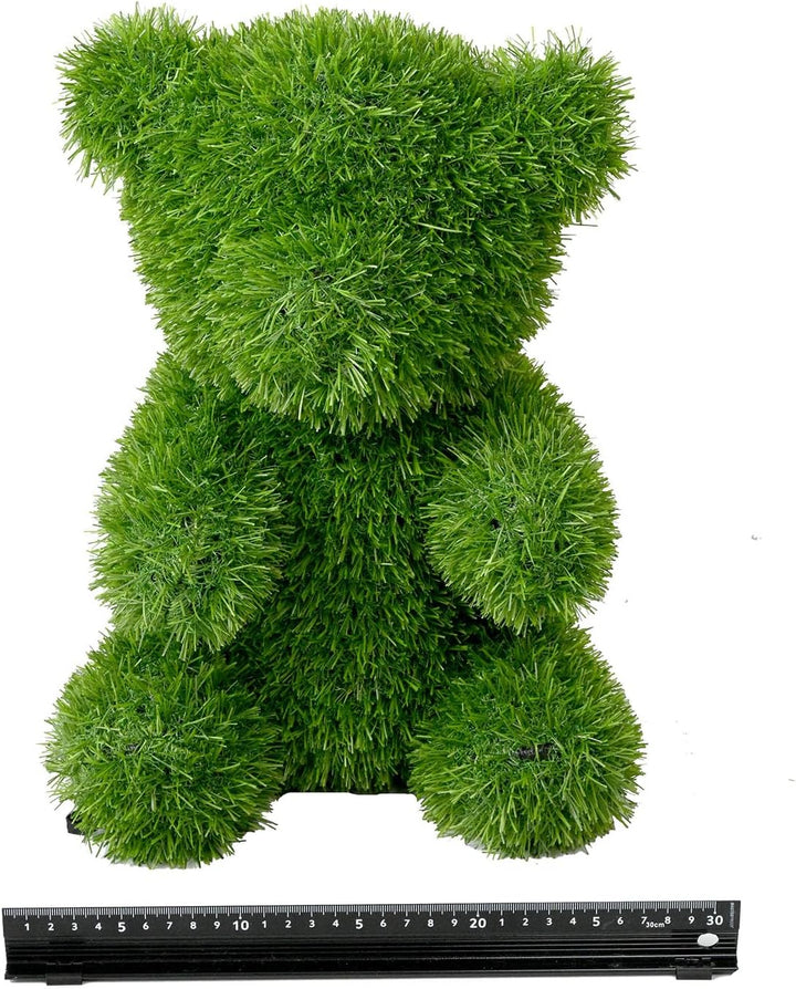 Innovative Kunstwerk Figuren aus Kunstrasen Hase Bär Hund Tier Garten Dekoration Gras Deko (Teddybär