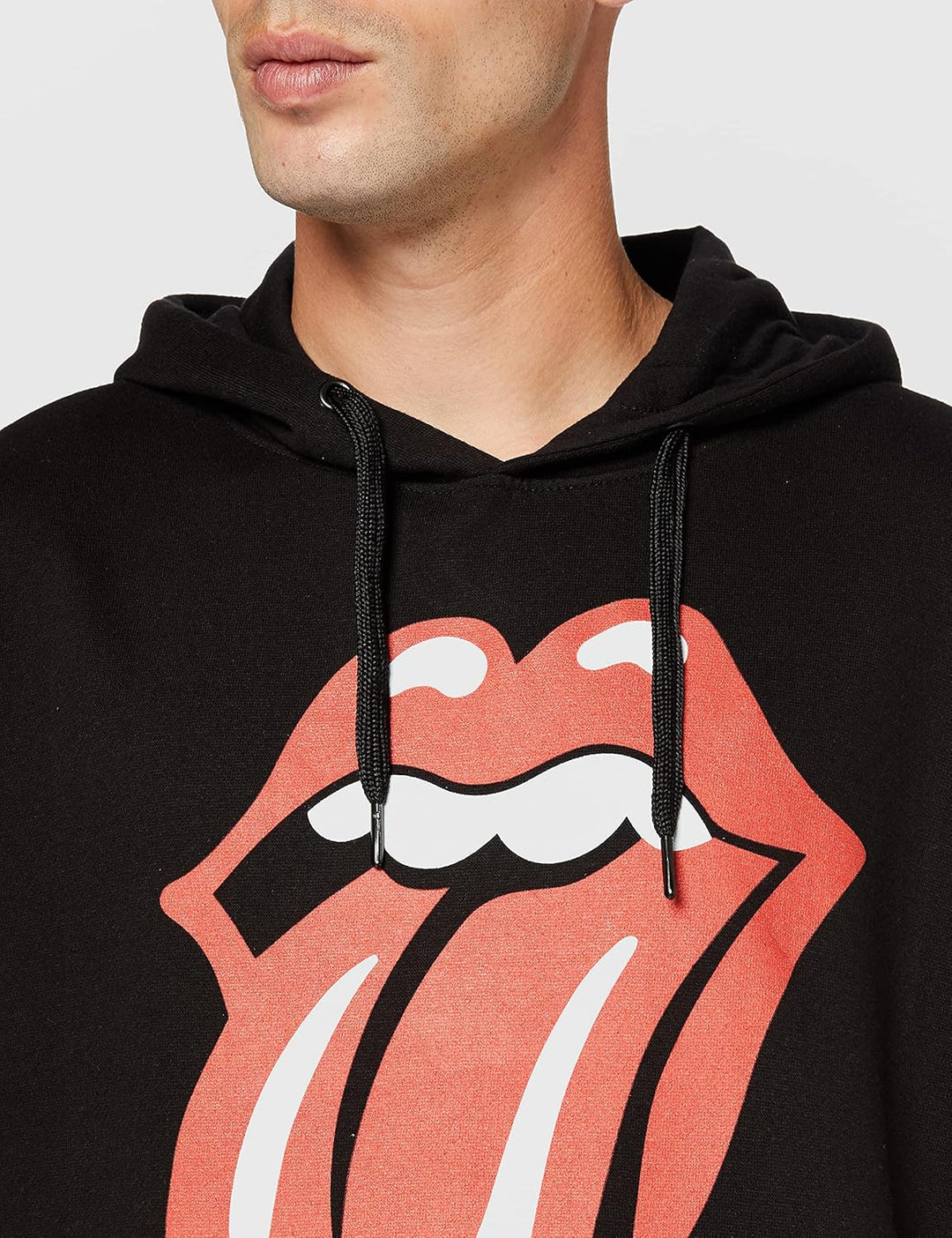 Rolling Stones Herren The Pullover Hoodie: Checker Tongue Kapuzenpullover XL Schwarz, XL Schwarz