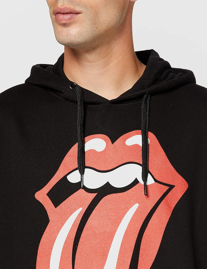 Rolling Stones Herren The Pullover Hoodie: Checker Tongue Kapuzenpullover XL Schwarz, XL Schwarz