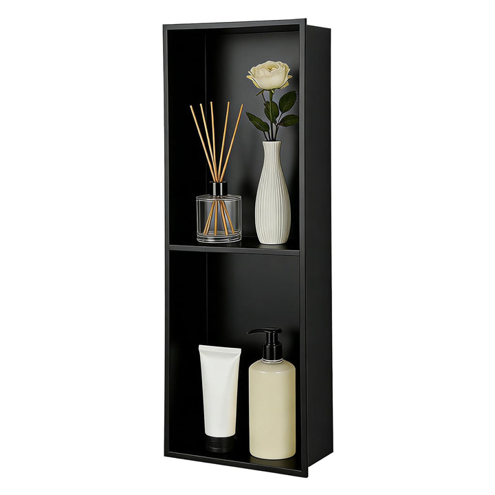 Wandnische Dusche 304 Edelstahl 60x20x15cm Badezimmer Lagerung Nische,Eingebettete Duschnische Doppe