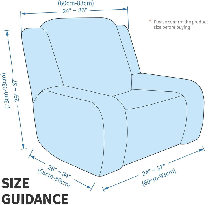 MAXIJIN Bezug für 1-Sitzer-Liegesofa, Stretch Sofaschutz, Schonbezüge, Sesselbezug (Dunkler Kaffee),