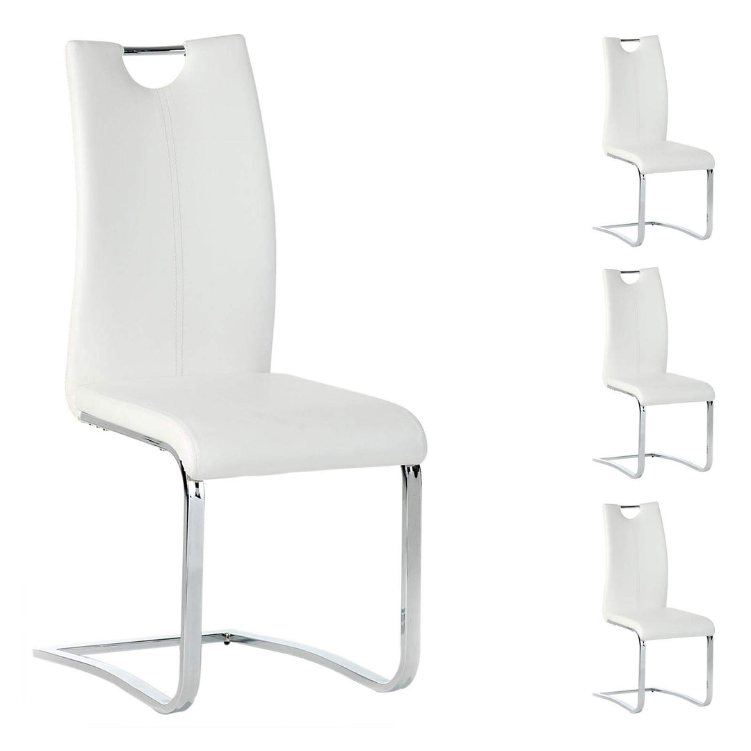 IDIMEX Esszimmerstuhl Schwingstuhl SABA, Set mit 4 Stühlen, Chrom/weiss, Weiss