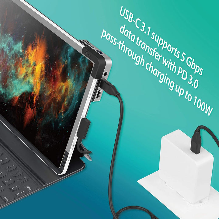 j5create USB C Hub- 6-in-1 Reise-Dockingstation mit HDMI 4K@60Hz, USB C 100W PD-Ladegerät und USB A