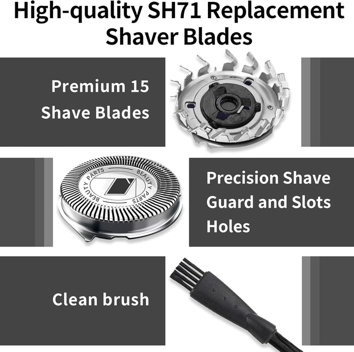 3 Stück SH71/52 Ersatzscherköpfe Kompatibel mit Philips, SH71 Ersatzköpfe für Series 7000(S7XXX), Ec