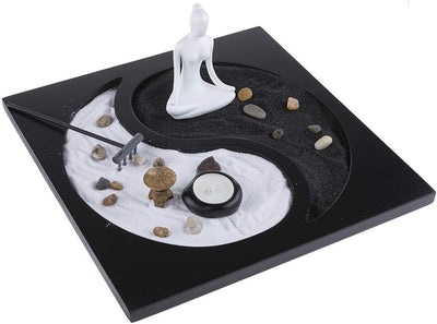 lachineuse Kerzen-Sets, Holz Stein Bambus, schwarz/weiss, 30 x 30 x 10 cm, 850
