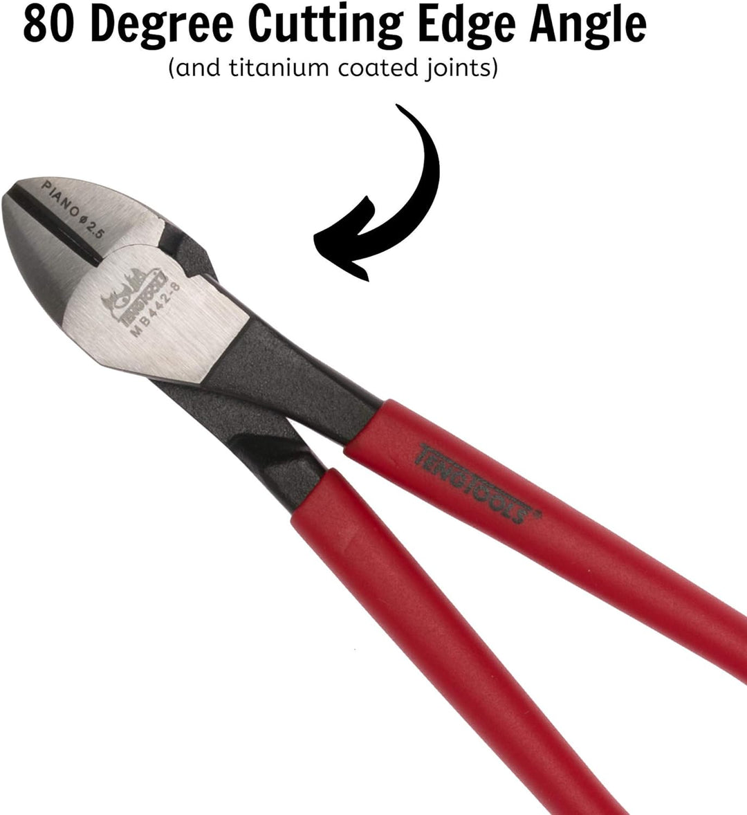 Teng MB442 Megabit Seitenschneider, strapazierfähig, 200 mm, Rot