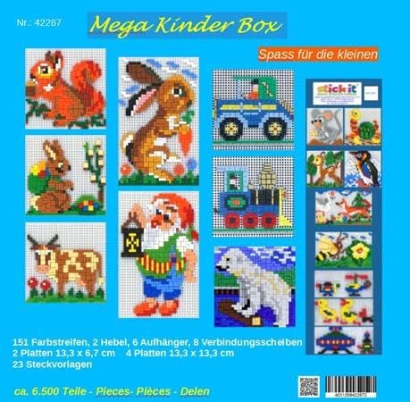 stickit Mini Stecksystem Mega Kinder-Box, über 6.500 Teile, mehrfarbig, Nr. 42287