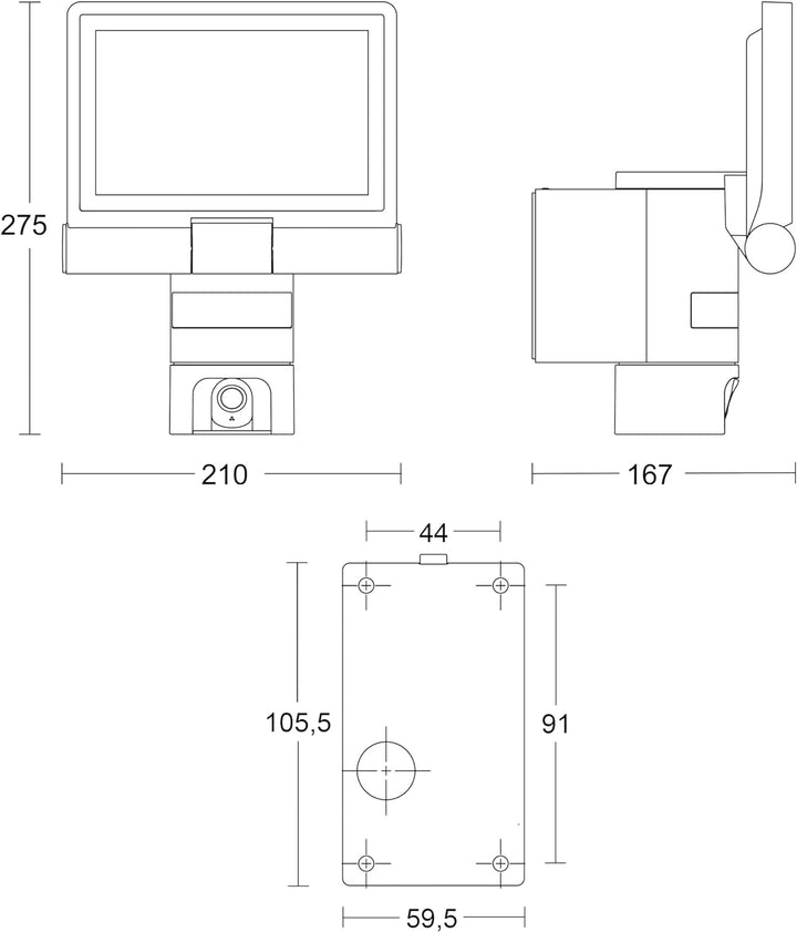 Steinel LED-Aussenprojektor mit XLED CAM 1 SC Überwachungskamera, Gegensprechanlage, 180°-Infrarot-B
