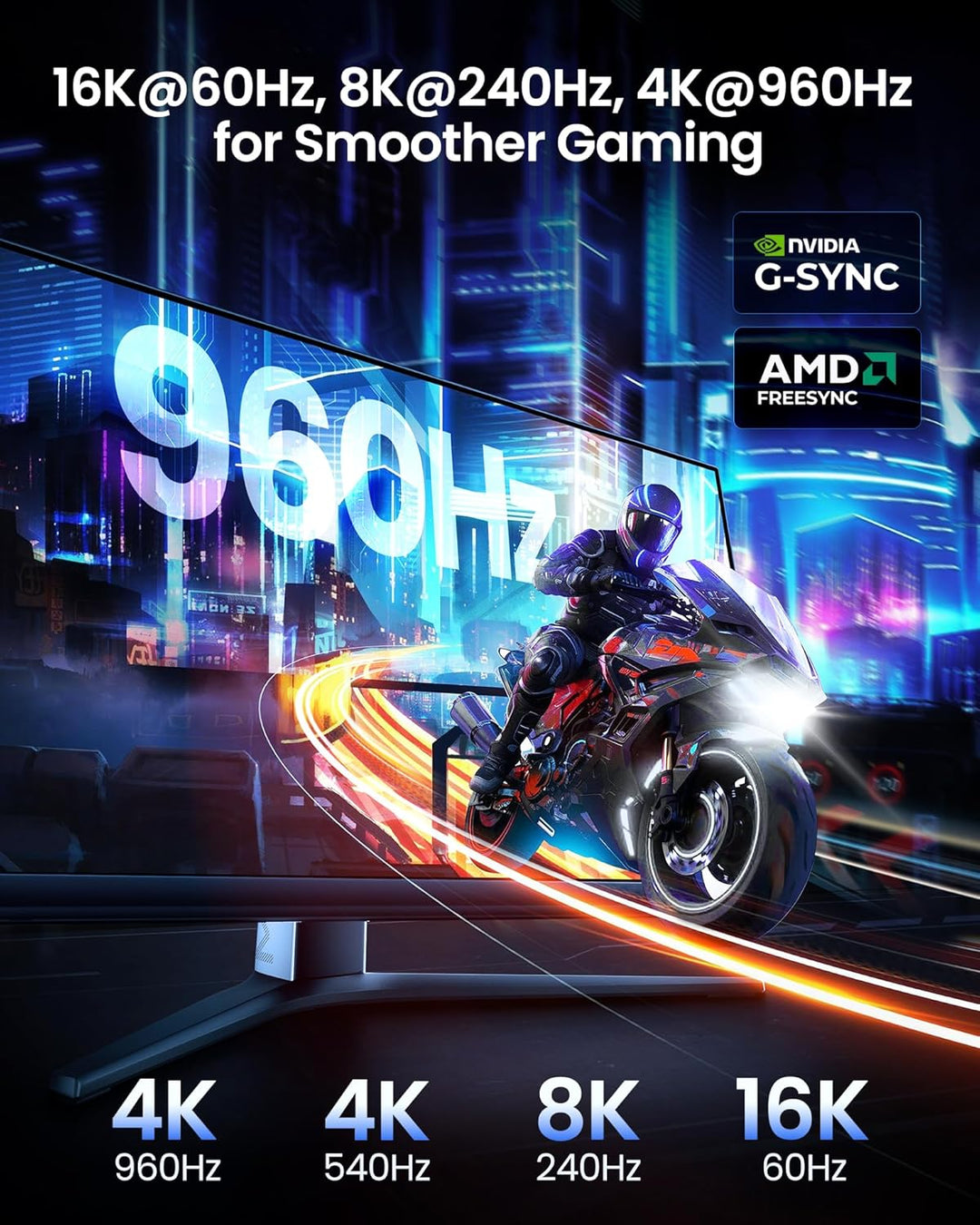 Silkland 80Gbps DisplayPort Kabel 2.1 2M [VESA-Zertifiziert] DP80, [8K@240Hz 4K@540Hz 360Hz 240Hz 18