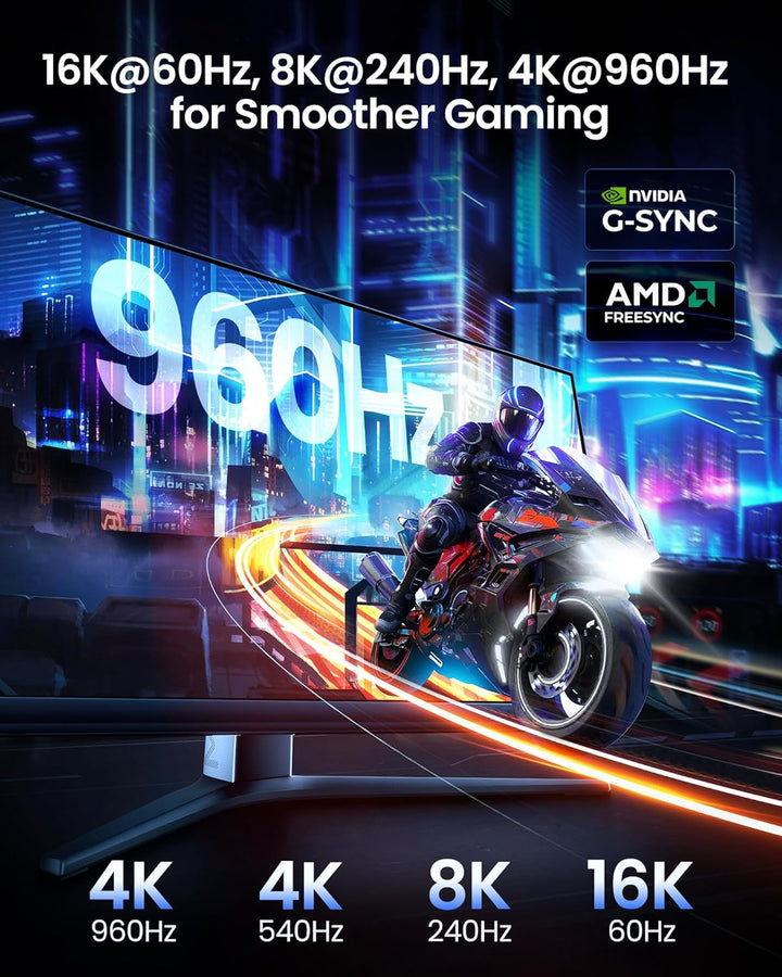 Silkland 80Gbps DisplayPort Kabel 2.1 2M [VESA-Zertifiziert] DP80, [8K@240Hz 4K@540Hz 360Hz 240Hz 18