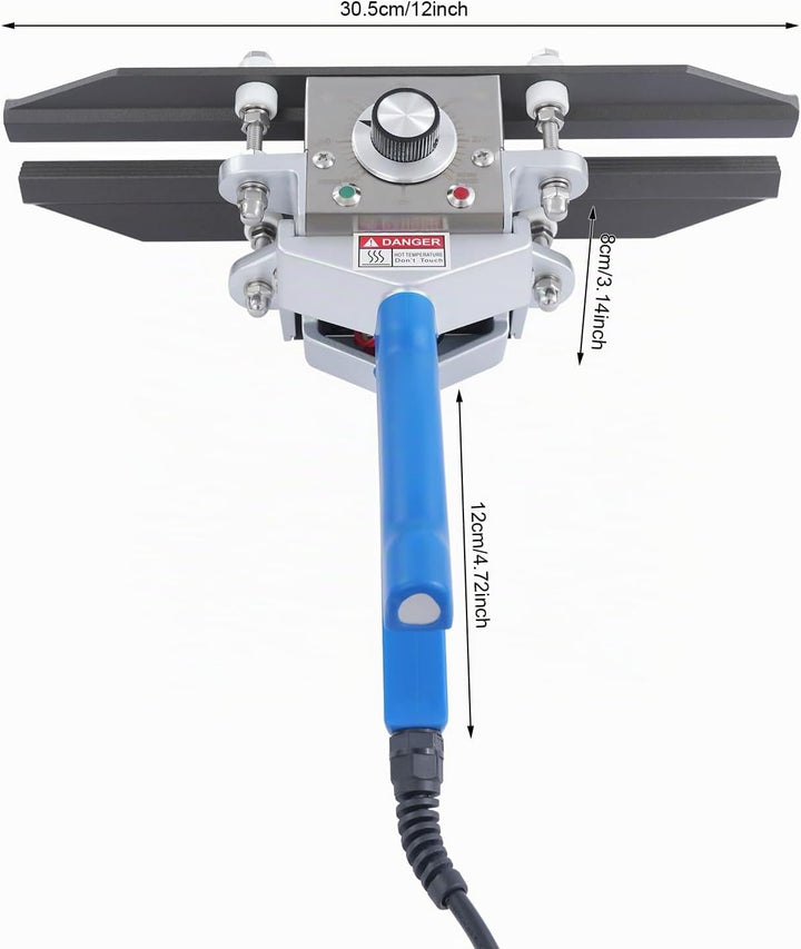 Impulse Sealer 30,5 cm,500W,manuelle Heisssiegelmaschine für Plastiktüten,220V Tragbares Hand-Heisss