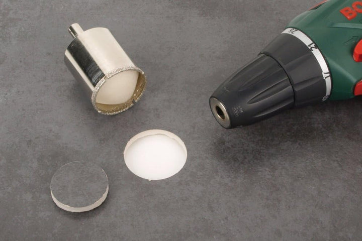 wolfcraft Ceramic Diamant-Lochsäge 5933000 – Bohrkrone inkl. Zentrierbohrer für den Akkuschrauber –