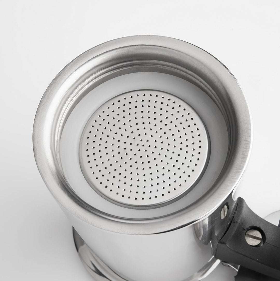 Barazzoni La Caffettiera INOX Espressokocher, 6 Tassen, Edelstahl, Grau, 11.3x14.8x19.7 cm, 11.3x14.