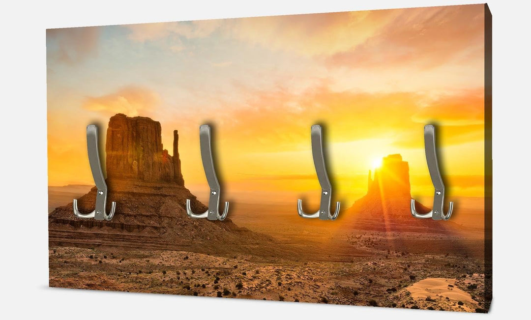 wandmotiv24 Garderobe Monument Valley Querformat - 69x40 (BxH) - Leinwand Wandgarderobe, inklusive G