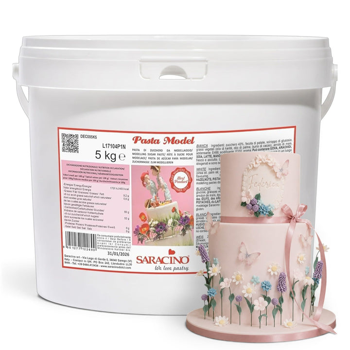 Saracino Zuckerpaste Model Weiss Für Modellierung 5 Kg Glutenfrei Made In Italy