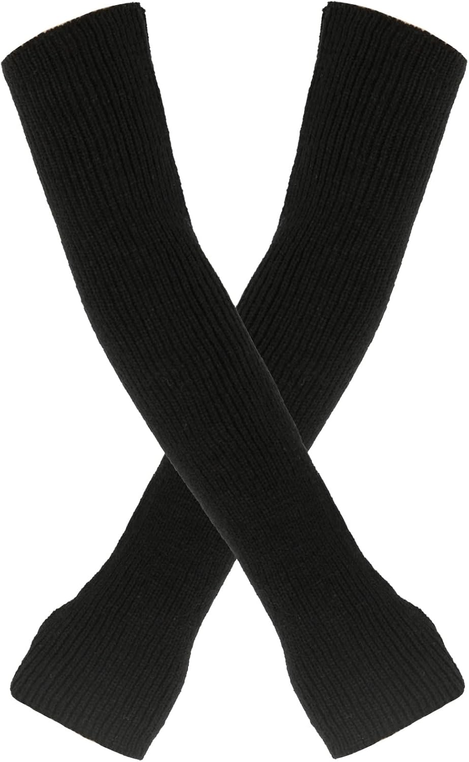 2Paar gestrickte Handschuhe Kaschmir Mischung lange Armstulpen Ellbogenstulpen fingerlose Fäustlinge