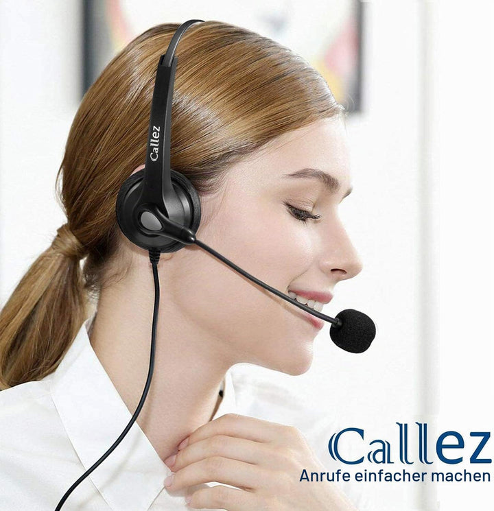 Callez RJ9 Telefon Headset mit Mikrofon Noise Cancelling, Festnetztelefon Kopfhörer Mono für Cisco 8