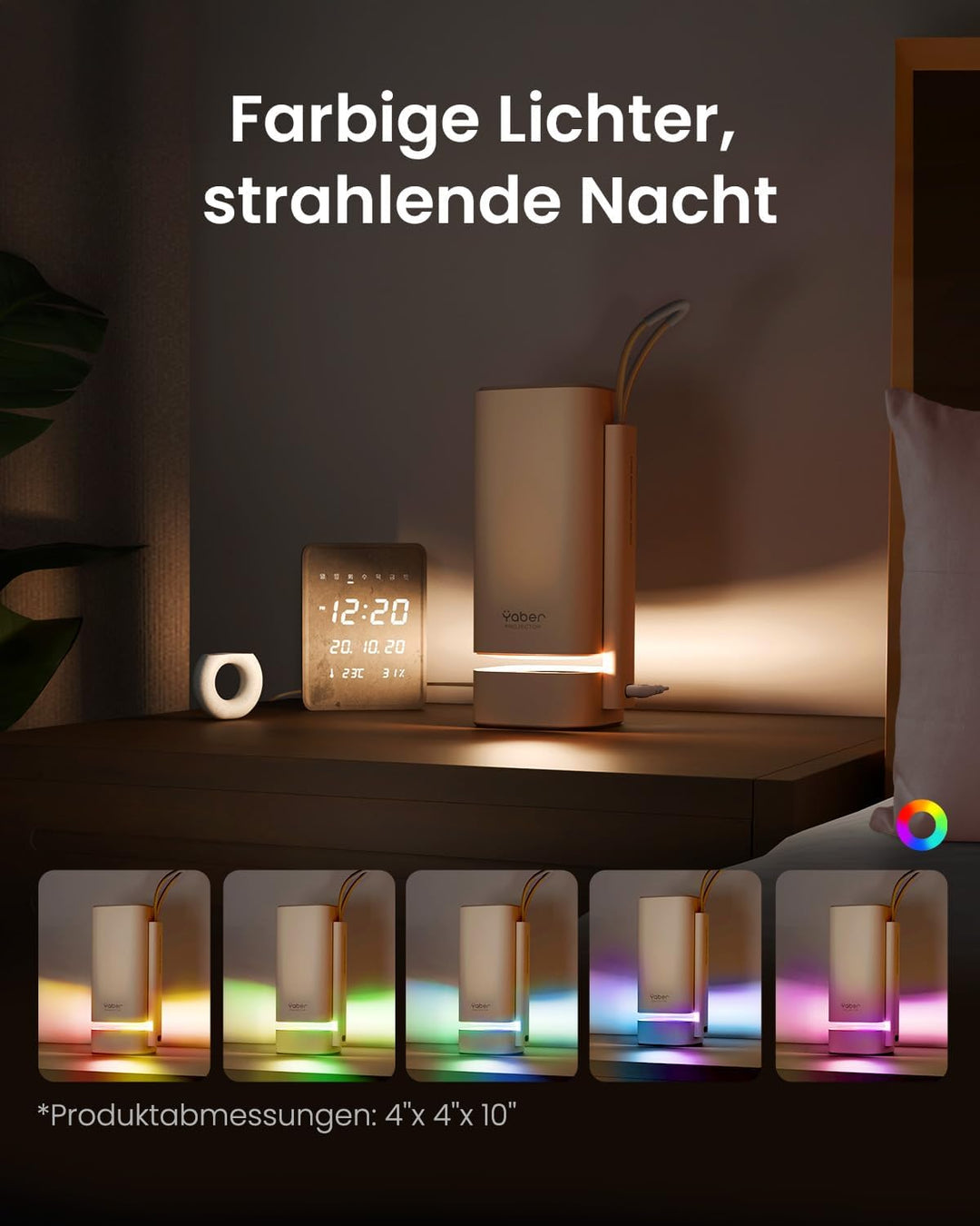 Mini Beamer【Dolby Audio & Turbo Sonic Bass】Yaber T1 Pro Smart Beamer Full HD 1080P mit HDR 10, WIFI6