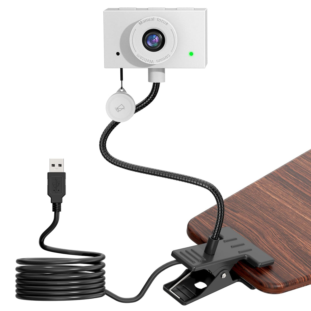 Webcam 1080P mit Mikrofon und Sichtschutzklappe – USB Webcam für PC, Laptop & Zoom, Augenkontakt-Kam