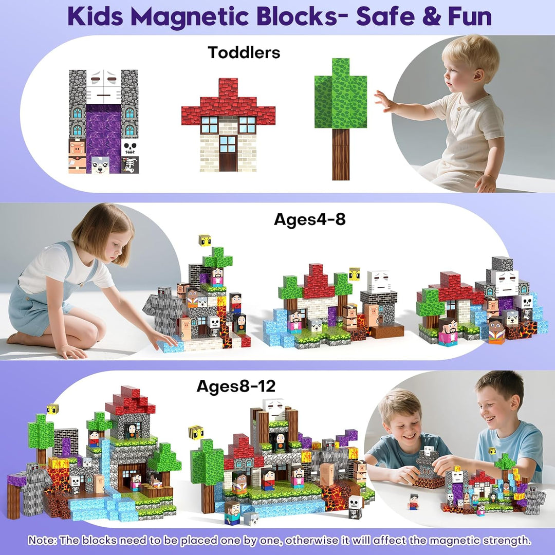 Magnetische Bausteine 150 PCS, Magnetbausteine für 3+ Jahre, Magnet Spielzeug Sets für Kinder Jungen