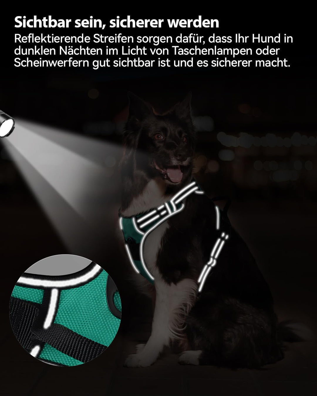 Joytale Hundegeschirr mittelgrosse Hunde, reflektierendes Geschirr Hund,luftdurchlässige Hundegeschi