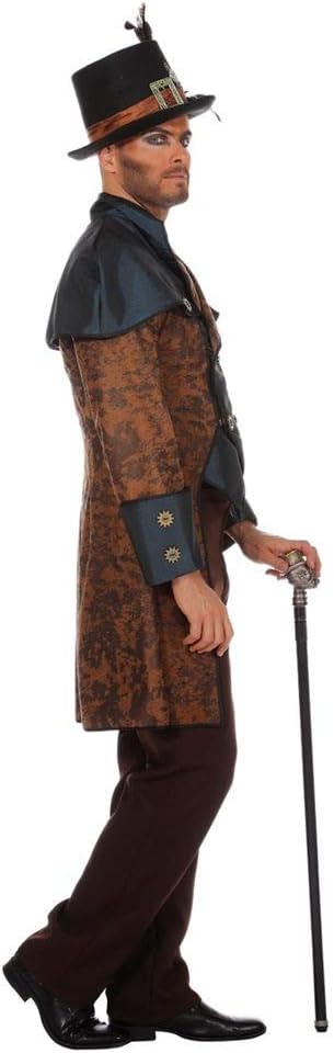 shoperama Steampunk Herren Anzug Braun/Blau Gehrock Hose Kostüm viktorianisch hochwertig Mantel Jack